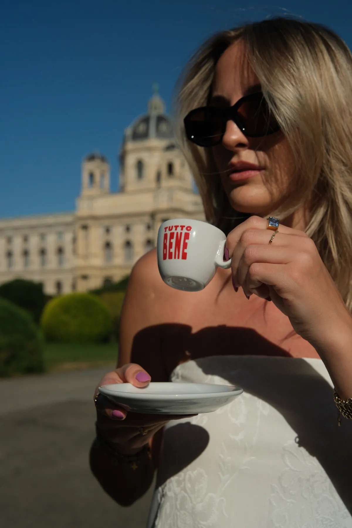 A Tutto Bene cup and saucer at the Museumsquartier in Vienna